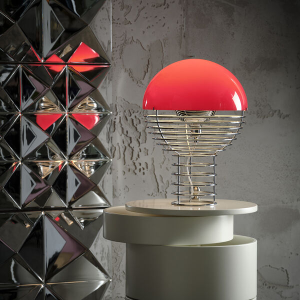 Wire bordlampe, red, Verpan