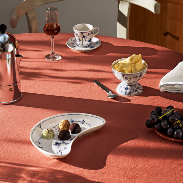 Musselmalet Riflet skål på fod 8 cm Musselmalet Riflet skål på fod 8 cm, Royal Copenhagen