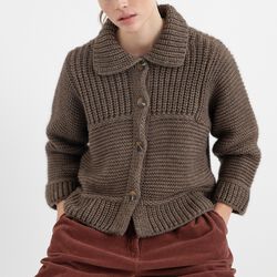 OMEGA DK35-263 Knit Cardigan, soil, PROJECT AJ117