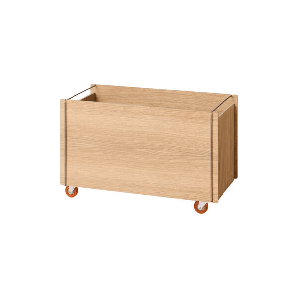Storage Box w. Wheels | Oiled Oak/Stainless Steel | Opbevaringskasse, MOEBE