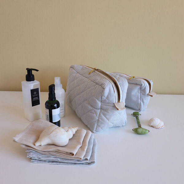 Toilettaske, classic stripes blue/praline, Cam Cam Copenhagen