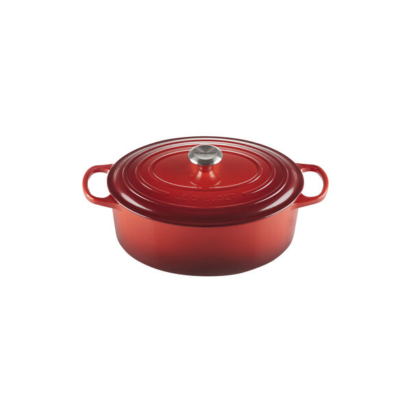 Signature st&oslash;bejern oval gryde &Oslash; 31 cm, cerise, Le Creuset