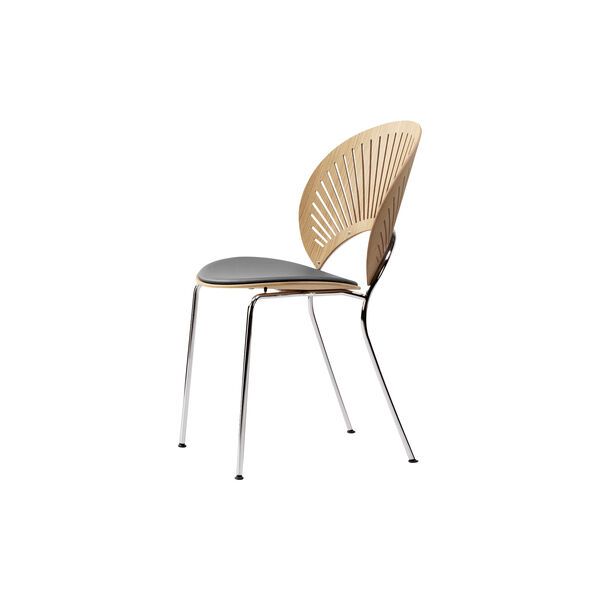 3396 Trinidad stol med sædepolstring, oiled oak/black/chrome, Fredericia Furniture