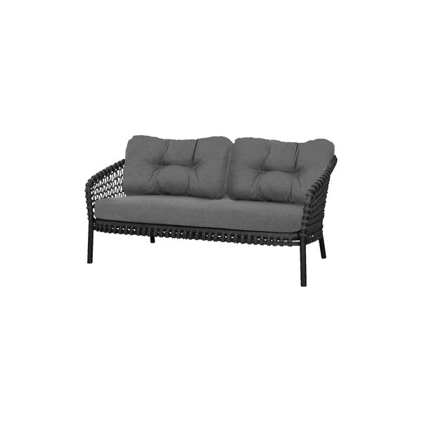 Ocean large 2-pers. sofa hyndes&aelig;t, grey, Cane-line