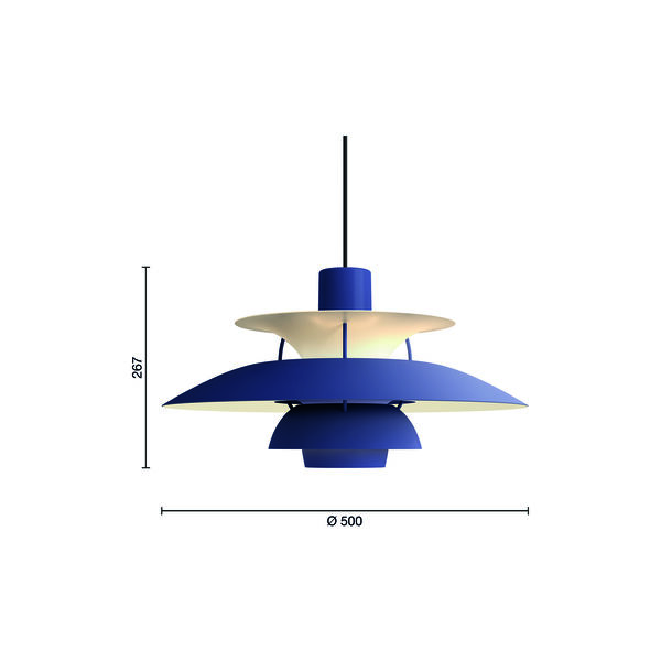 PH 5 Monochrome pendel, monochrome dusty indigo, Louis Poulsen