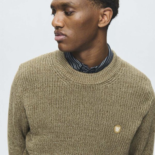 WWHalum crew neck, desert palm melange, Wood Wood