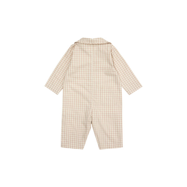 Classic PJ Suit, beige gingham, Lalaby