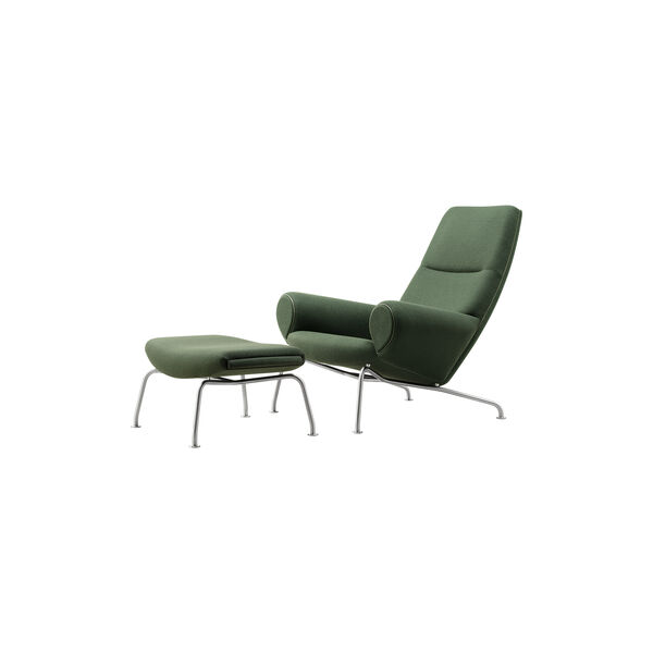 Wegner Queen Chair |  Olive| l&aelig;nestol + Ottoman, Fredericia Furniture