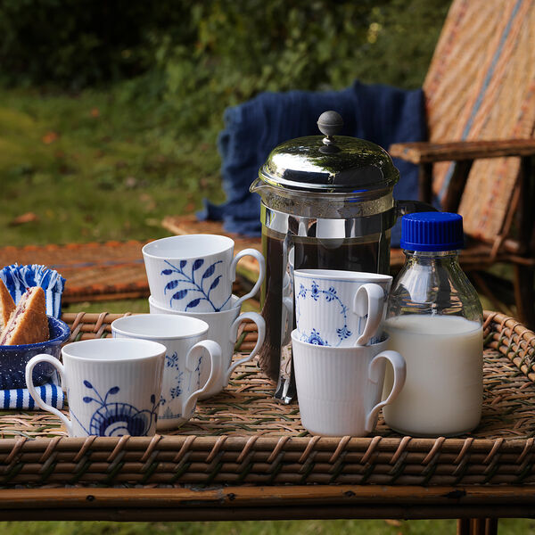 Hvid Riflet krus 38 cl, 2 stk, Royal Copenhagen