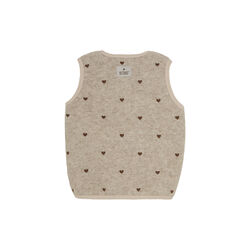 Vest Wool Emb. with Lining, sand melange Vest Wool Emb. with Lining, sand melange, HUTTEliHUT