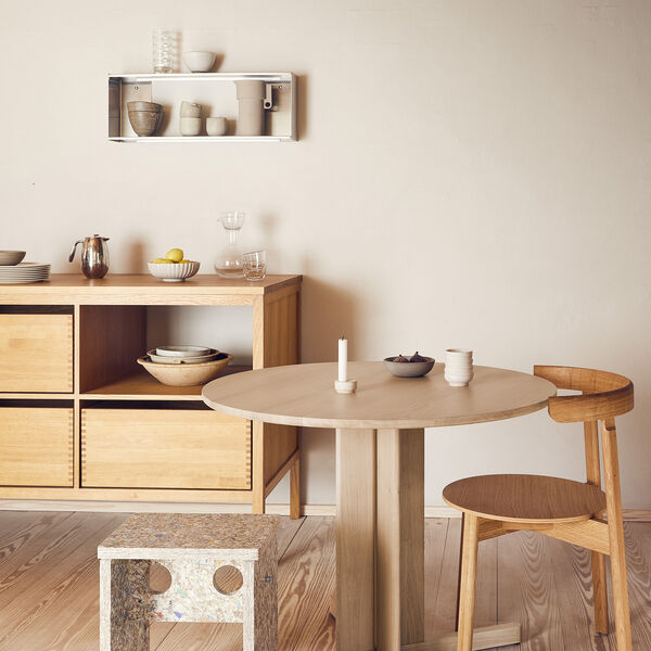 Trefoil Round Table, white oak, Form & Refine