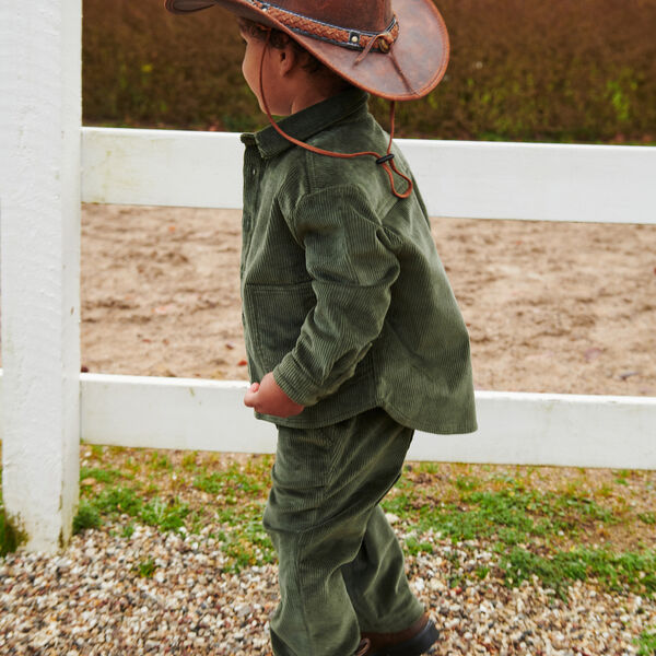 Corduroy Pant w. Adj. Waist, dark green, Copenhagen Colors Organics