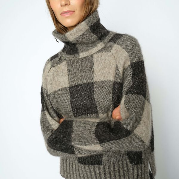 MMMaija Check Knit, black, MOS MOSH