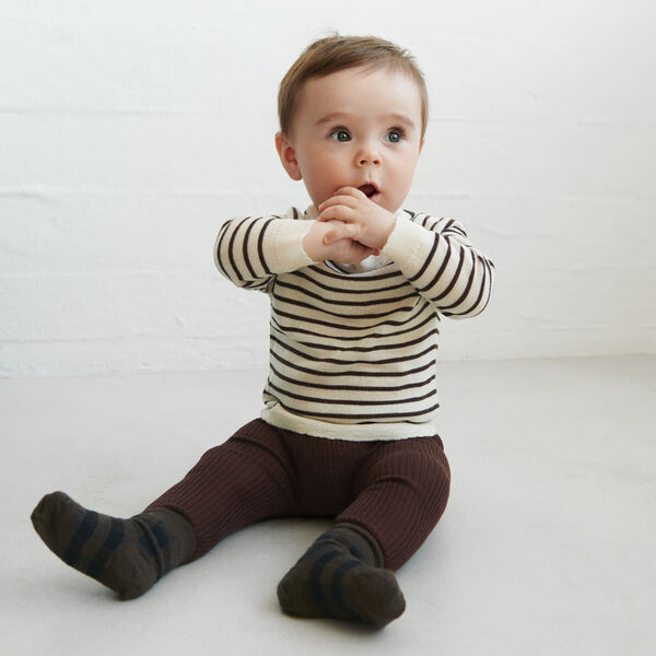 Longsleeve Tee, ecru/mocca, FUB