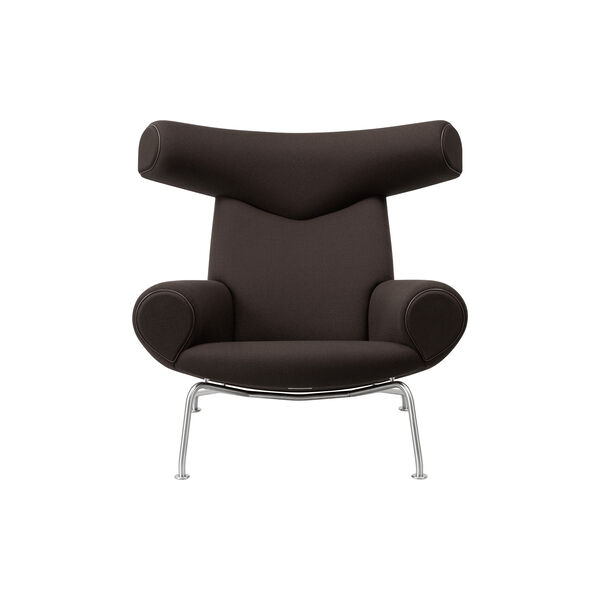 Wegner Ox Chair |  Dark Brown| L&aelig;nestol + Ottoman, Fredericia Furniture