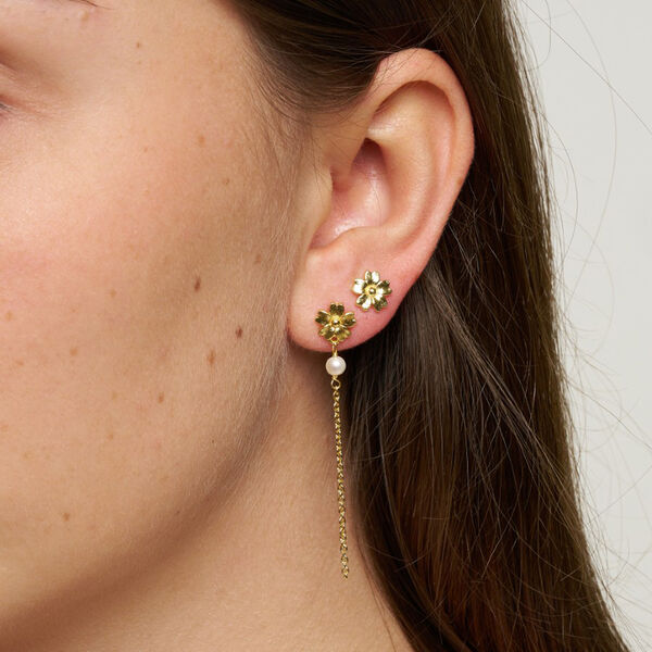 Poppy Perle Øreringe, forgyldt, Pure by Nat