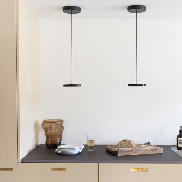 Asteria Micro Pendant, black/brass, UMAGE