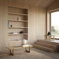 BM0488L Table Bench bord, olieret eg/rattan, Carl Hansen & S&oslash;n