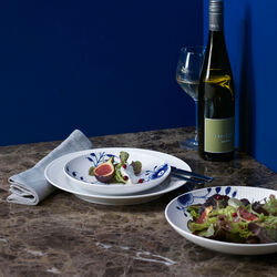 Blå Mega Riflet moderne tallerken Ø 20 cm, Royal Copenhagen