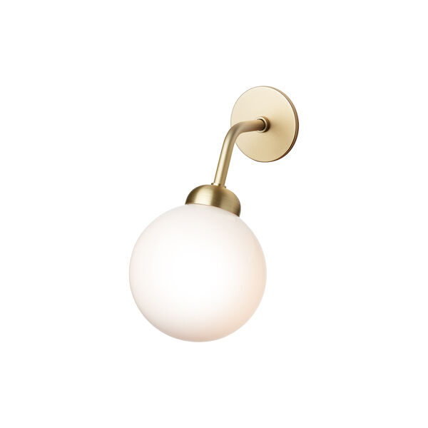 Apiales Hard-wired Wall Lamp, brushed brass/opal, Nuura