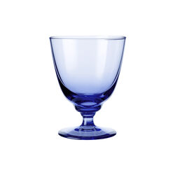Flow glas på fod, mørk blå, Holmegaard
