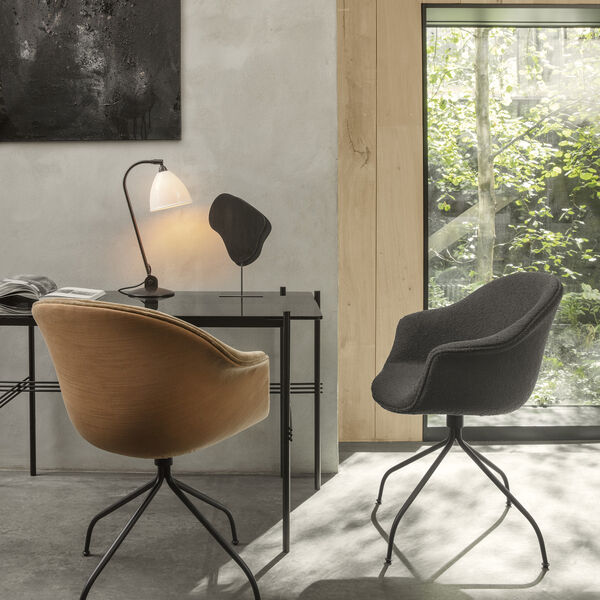 TS Desk, black marquina marble/black, GUBI