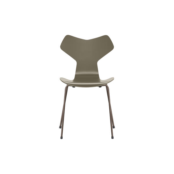 Grand Prix™ 3130 fuldlakeret stol, olive green/brown bronze, Fritz Hansen