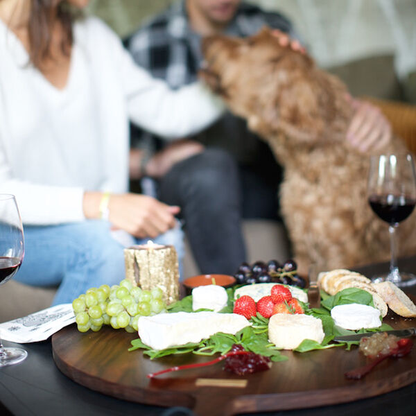 Serveringsbræt rundt, valnød, Dutchdeluxes