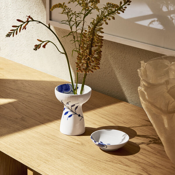 Bl&aring; Mega Riflet vase 11 cm, Royal Copenhagen