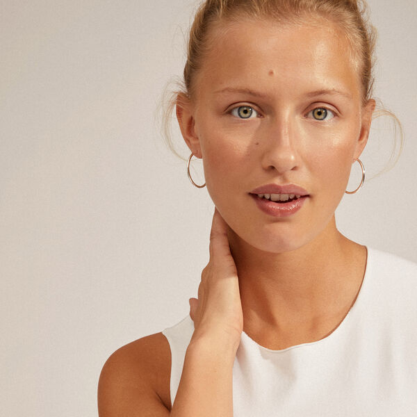 EANNA recycled maxi hoops, s&oslash;lvbelagt, Pilgrim