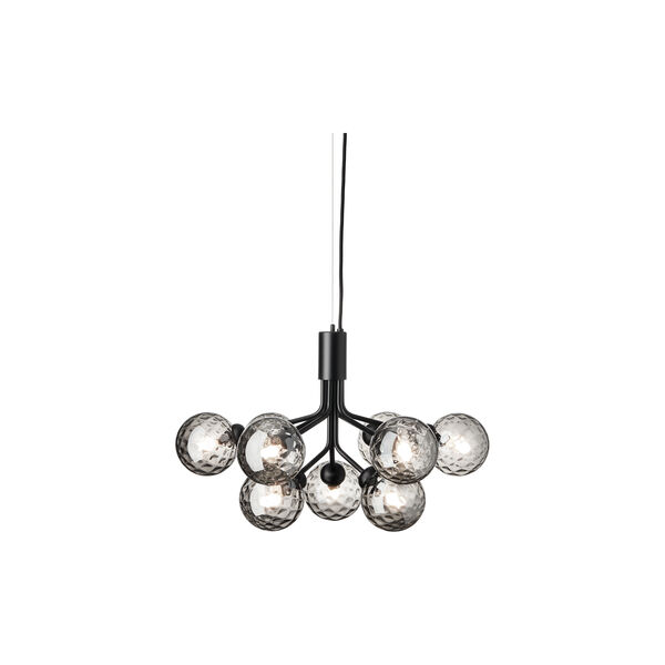 Apiales 9 Pendant, satin black/optic smoked, Nuura