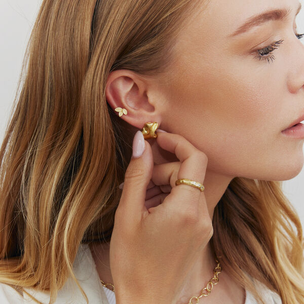 Dahlia post &oslash;rering m. blade, s&oslash;lvbelagt, Pure by Nat