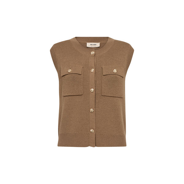MMAyana Wool Knit Vest, dark camel, MOS MOSH