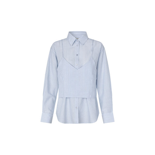 Aulora-M Blouse, light blue white stripe, mbyM