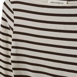 CECESW BOAT-NECK LONG-SLEEVE T-SHIRT, brown striped, Sofie Schnoor
