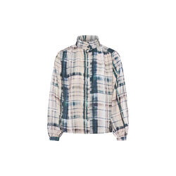 TatumSZ Blouse, grey blue blurry check, Saint Tropez