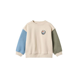 Sweatshirt L/S badge Elliot, offwhite, Wheat