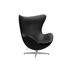 &AElig;gget&trade; 3316 loungestol, Aura black/satin brushed aluminium, Fritz Hansen