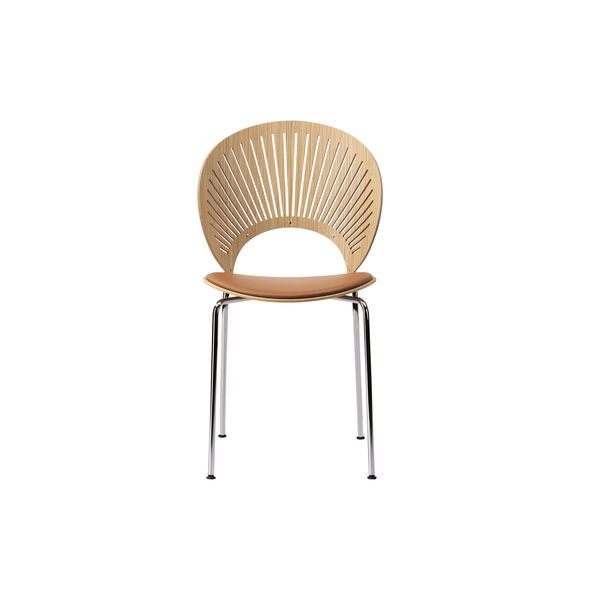 3396 Trinidad stol med s&aelig;depolstring, oiled oak/cognac/chrome, Fredericia Furniture
