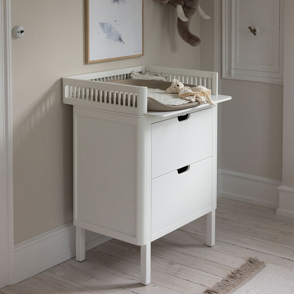 Sebra puslebordet med skuffer, classic white, Sebra