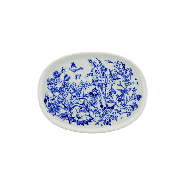 Haru serveringsfad, hvid/bl&aring;, Moomin Arabia
