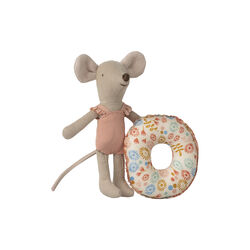 Lillesøster strandmus med badering, flower, Maileg