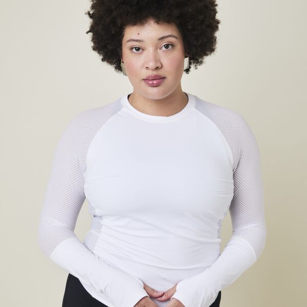 Ability Performance lang&aelig;rmet bluse, crystal white, Cartel Copenhagen
