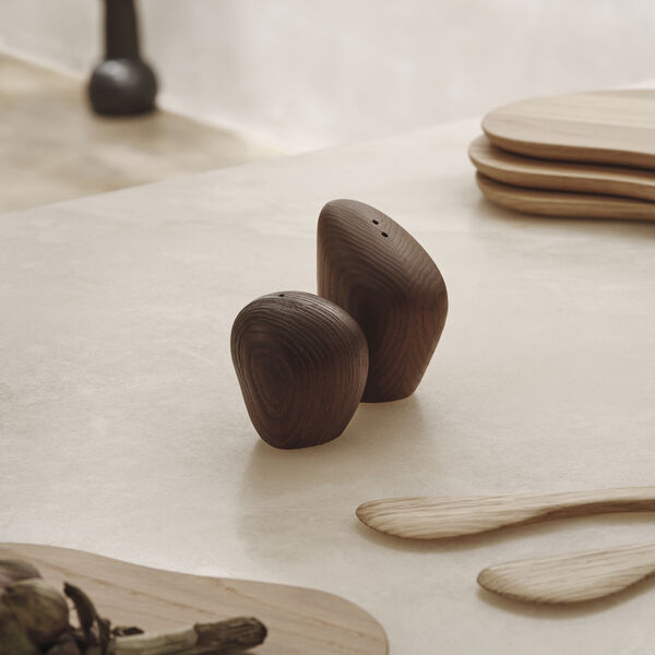 Cairn Salt and Pepper Set, dark brown, Ferm Living