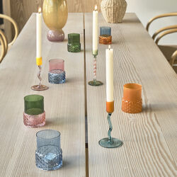 Styles Fyrfadsstage, grøn/rosa, Villa Collection