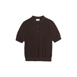 5445 WW - Retro Polo Puff, dark brown, SAND Copenhagen