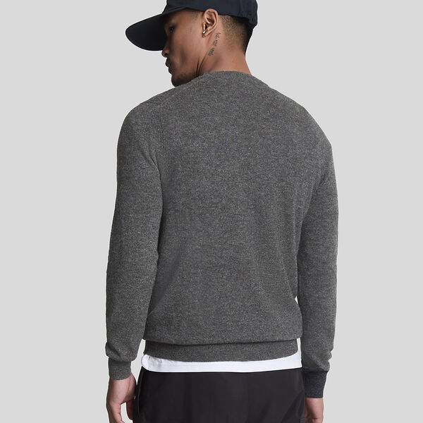Lambswool Blend Crew Neck Jumper, charcoal marl, Lyle & Scott