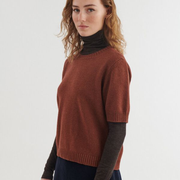 Cady SS O-neck, tortoise shell, Basic Apparel