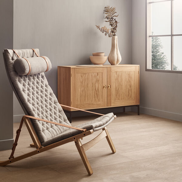 FK10 Plico loungestol, hvidolieret eg/natur, Carl Hansen & S&oslash;n