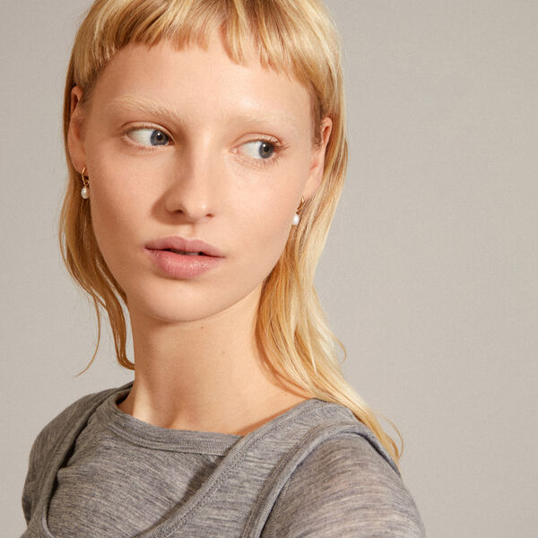 BERTHE Pearl &Oslash;reringe, gold plated, Pilgrim